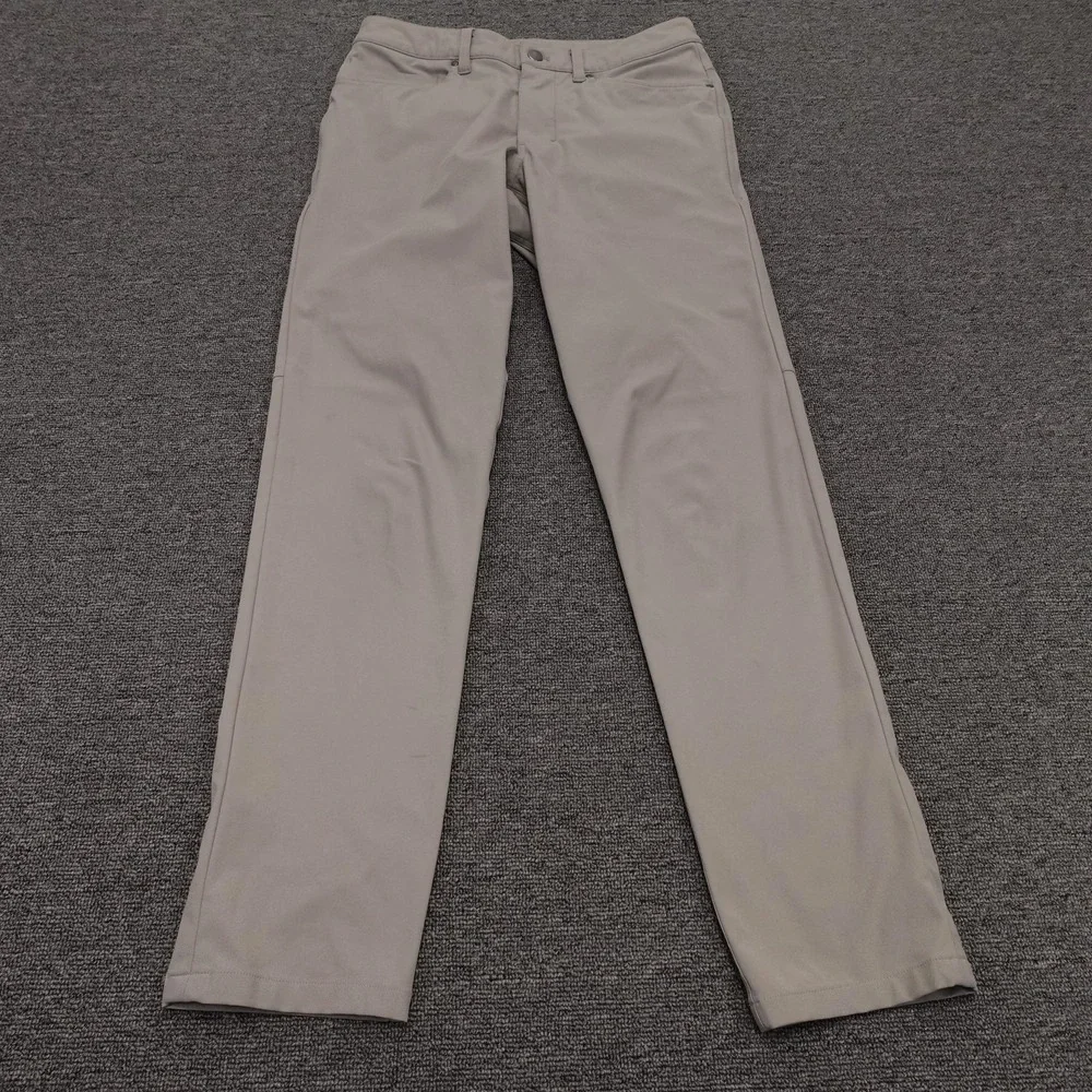 Lululemon Pants Mens 28x30 Beige Straight Leg Stretch 5 Pocket Casual Athletic